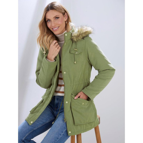 Venca - Parka avec capuche et poches plaquées - Nouveaute vetements femme vert