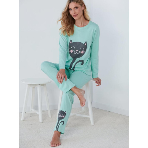 Venca - Pyjama 2 pièces t-shirt + pantalon chats - Lingerie de nuit