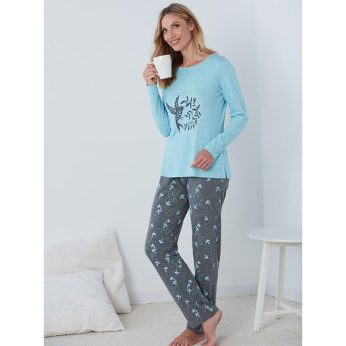 Venca - Pyjama 2 pièces T-shirt + pantalon long imprimé - Lingerie de nuit