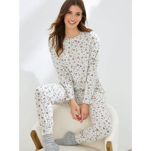 Venca - Pyjama 2 pièces t-shirt imprimé coeur + pantalon - Lingerie de nuit