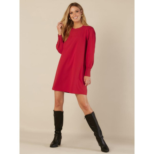 Venca - Robe à manches longues avec poignets élastiques - Robes Rouge Femme
