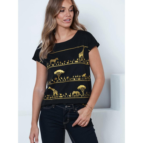 Venca - T-shirt à manches courtes à imprimé métallique - T-shirt manches courtes femme