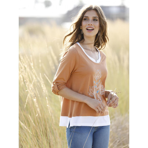 Venca - T-shirt double effet en coton bio - T-shirt femme