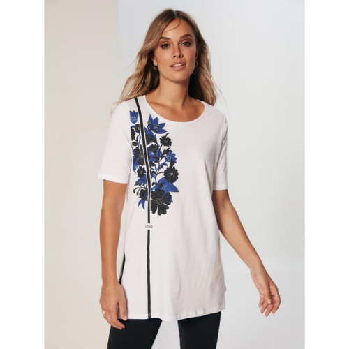 Venca - T-shirt long avec fentes latérales - T-shirt manches courtes femme