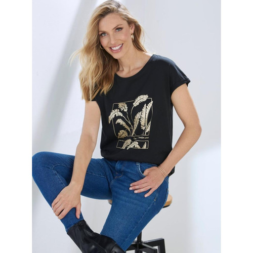 Venca - T-shirt manches coupées imprimé palmeras foil - T-shirt femme