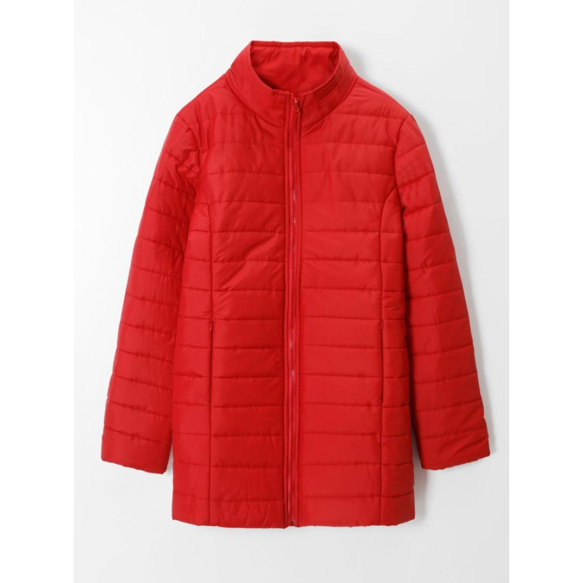 veste matelassée avec fermeture éclair et poches - rouge