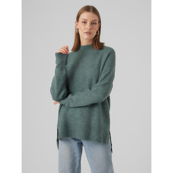 Pull en maille Col rond Manches longues Ourlet bas vert Vero Moda Mode femme