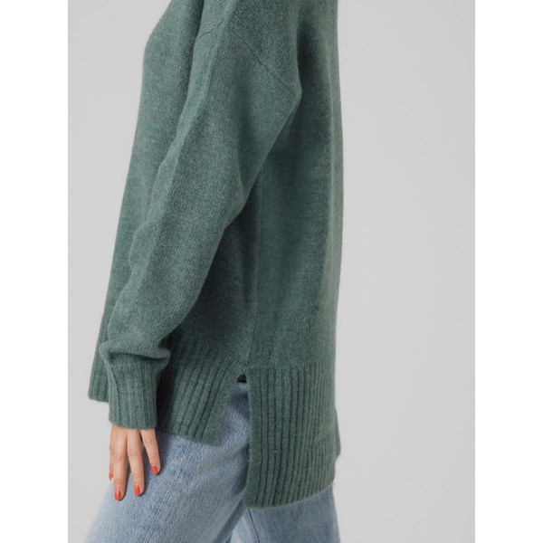 Pull en maille Col rond Manches longues Ourlet bas vert Vero Moda