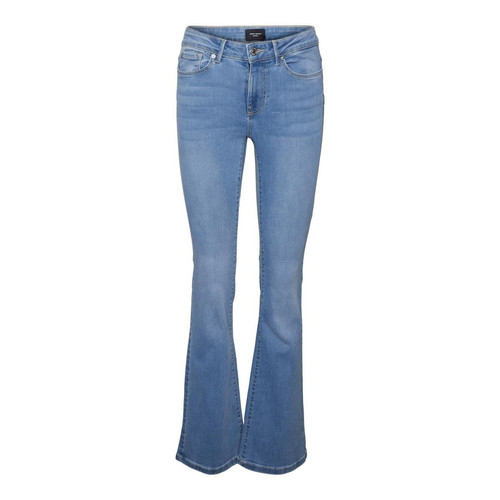 Jeans Flared Fit bleu en coton Jean droit femme