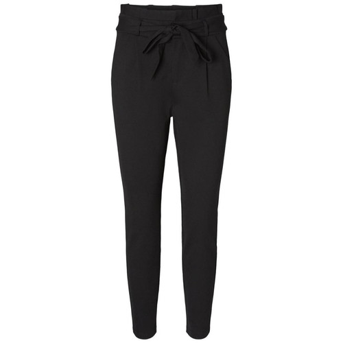 Pantalon paperbag Loose Fit Taille haute noir en viscose Nell Vero Moda Mode femme