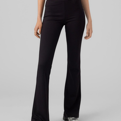 Pantalon Flared Fit Taille moyenne Pleine longueur noir en viscose Vero Moda Mode femme