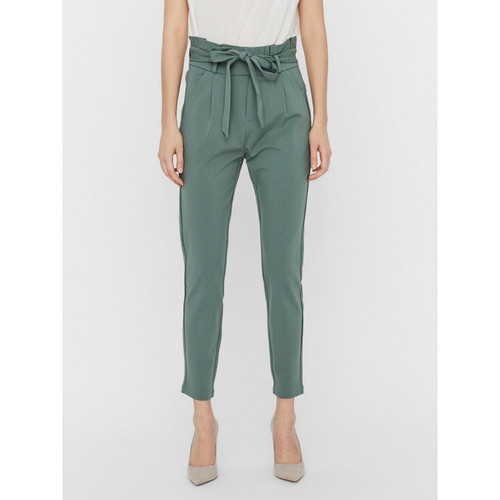 Vero Moda - Pantalon paperbag Loose Fit Taille haute Pleine longueur vert en viscose Maya - Pantalons vert