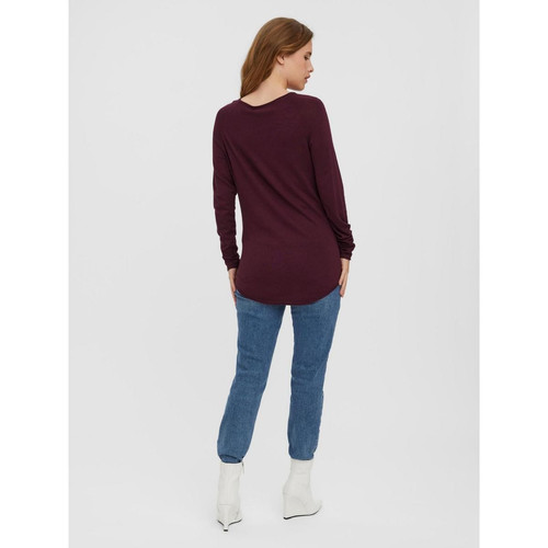 Pull en maille Col rond Manches longues Coupe longue rouge Vero Moda