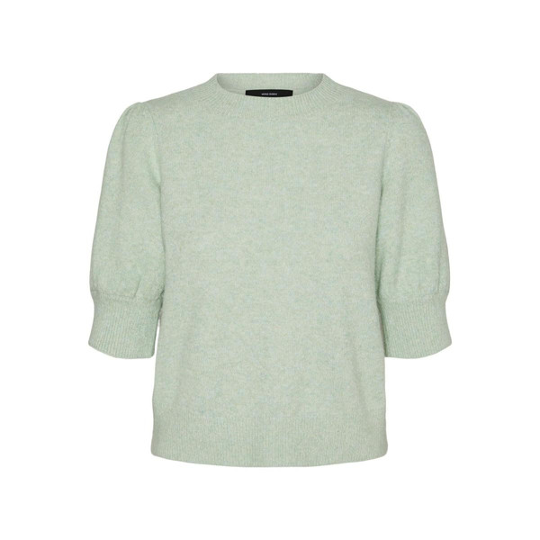 Pull en maille Col rond Manches 2/4 vert Pull