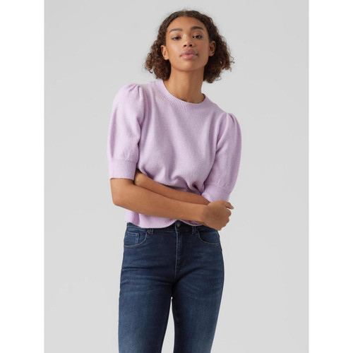 Pull en maille Col rond Manches 2/4 violet Vero Moda Mode femme