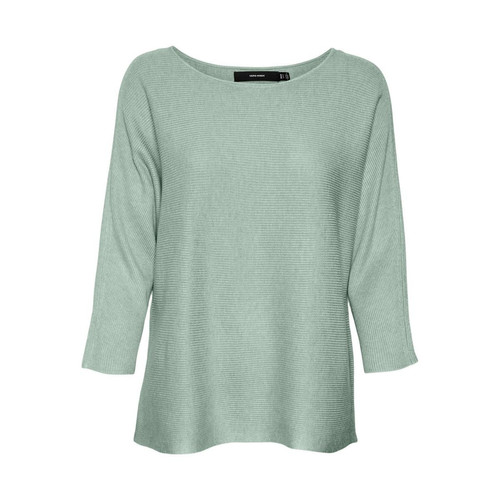 Pull en maille Col bateau Manches 3/4 vert Pull