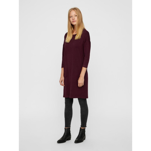 Robe longue Relaxed Fit Col rond Manches longues violet en viscose Vero Moda Mode femme