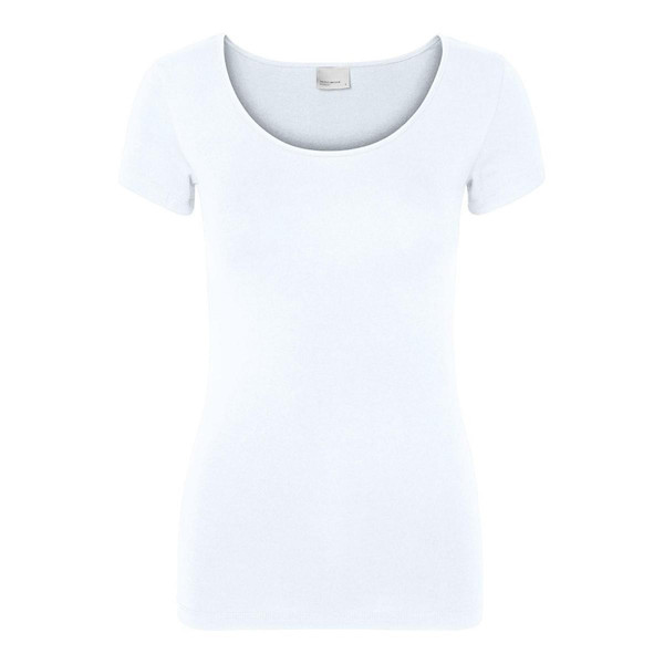T-shirt Regular Fit Col en U Manches courtes blanc Vero Moda Mode femme