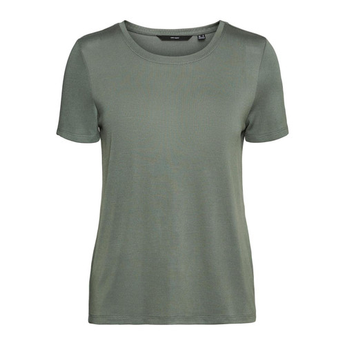 T-shirts Regular Fit Col rond Manches courtes vert en coton T-shirt manches courtes