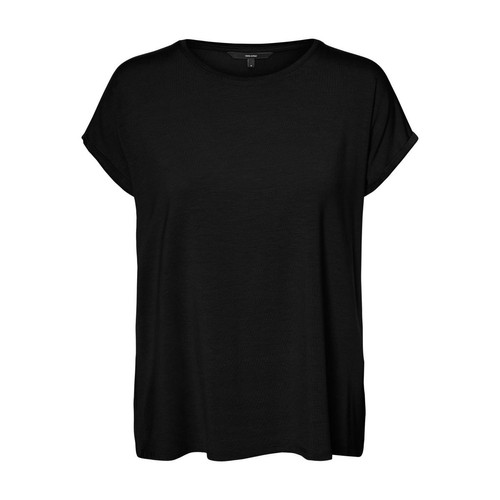 T-shirt Regular Fit Col rond Manches courtes Longueur regular noir en coton Alia T-shirt manches courtes