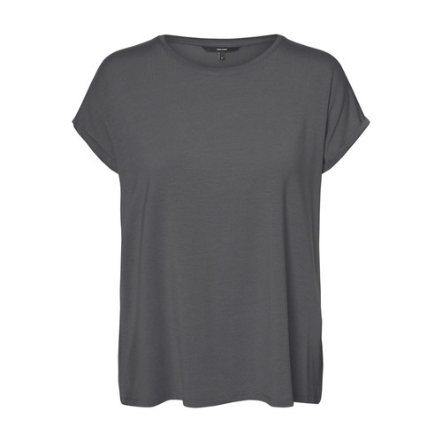 T-shirt Regular Fit Col rond Manches courtes Longueur regular gris en coton T-shirt manches courtes