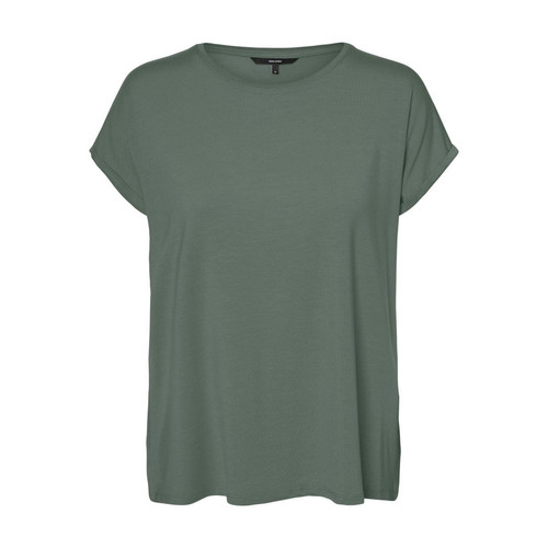 T-shirt Regular Fit Col rond Manches courtes Longueur regular vert en coton Fern T-shirt manches courtes