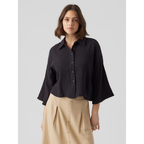 Vero Moda - Top Noir - Blouses manches courtes femme coton