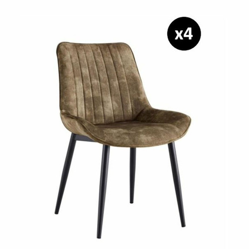 3S. x Home - Lot de 4 Chaises Val Thorens vert - Chaise Design