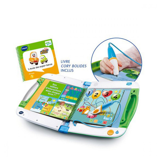 Vtech - Magibook V2 starter pack vert et le livre Tut Tut Cory bolides - Jeux éducatifs