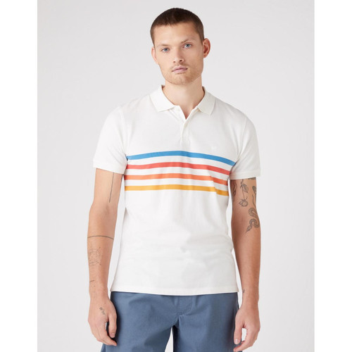 Wrangler - Polo en coton pour homme - t shirts blancs homme