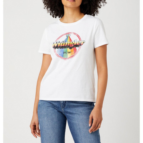 Wrangler - T-Shirt Femme Regular Tee - T shirts manches courtes femme blanc
