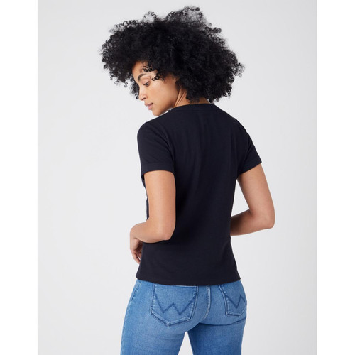 T-Shirt noir en coton pour femme Wrangler