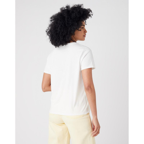 T-Shirt blanc en coton pour femme Wrangler