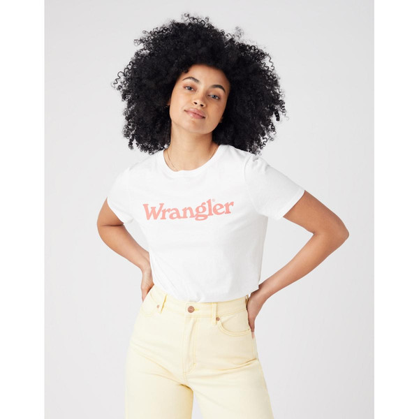 T-Shirt blanc en coton pour femme Wrangler Mode femme