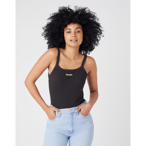 Wrangler - T-Shirt en coton pour femme - T shirts manches courtes femme noir