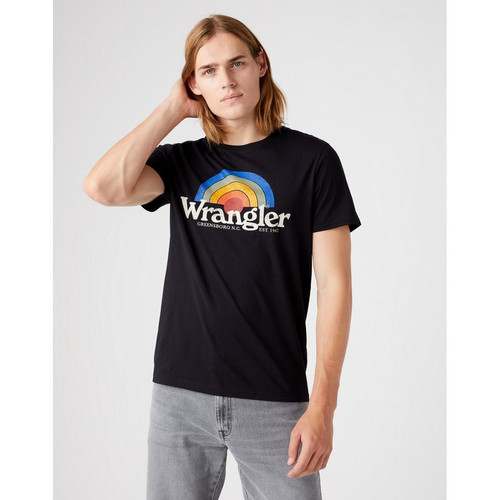 Wrangler - T-Shirt noir Homme - T-shirt manches courtes femme