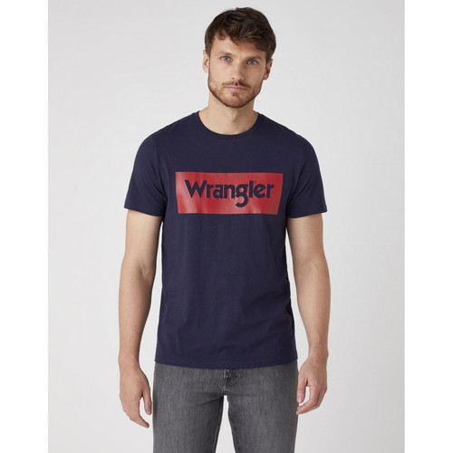 Wrangler - Tee-shirt Homme SS Logo Tee en Coton  - Sélection mode Fête des Pères La Mode Homme