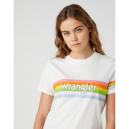 Wrangler - High Rib Regular Tee-Shirt Coton - Vetements femme