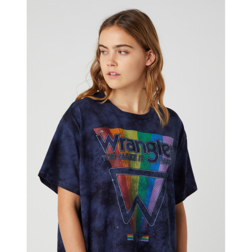 Wrangler - Tee-Shirt Oversized 100% Coton  - T shirts bleu
