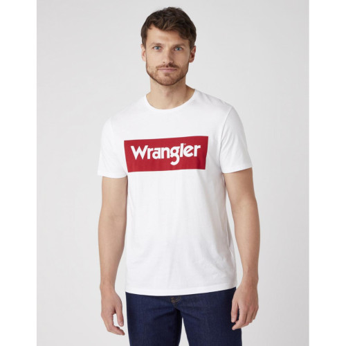 Wrangler - Tee-shirt Homme SS Logo Tee en Coton - Vêtement homme