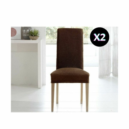 Becquet - Lot de 2 housses de chaise bi-extensibles Becquet - Chocolat - Housse De Canapé Et Chaise Design