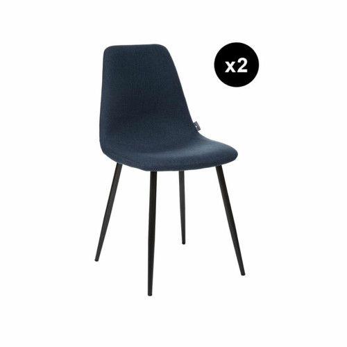 3S. x Home - Lot de 2 chaises bleues navy - La Salle A Manger Design