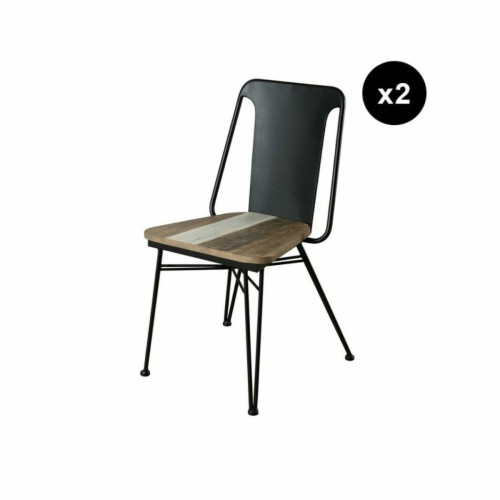 Macabane - Lot de 2 chaises pied métal - Chaise Design