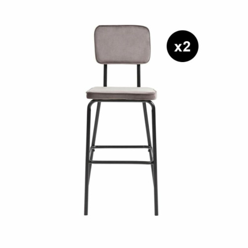 3S. x Home - Lot de 2 Tabourets de Bar Beige ZELDA - Chaise Et Tabouret Et Banc Design