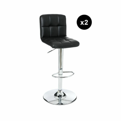 3S. x Home - Lot de 2 tabourets de bar noirs "Delek" - Chaise Et Tabouret Et Banc Design