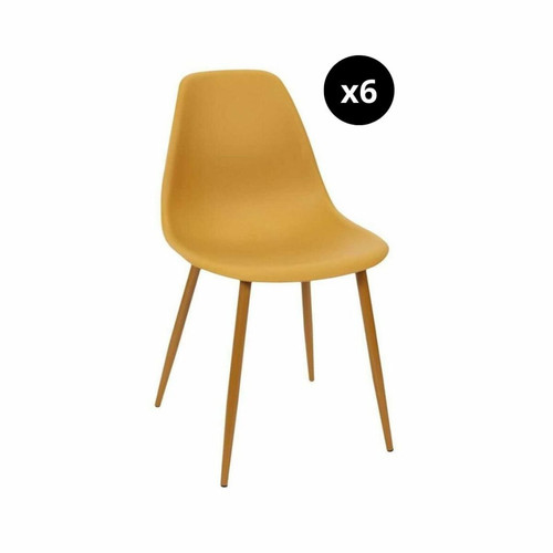3S. x Home - Lot de 6 Chaises Scandinave Pieds Métal  - Chaise Et Tabouret Et Banc Design