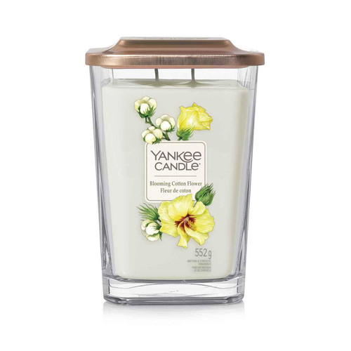 Yankee Candle Bougie - Bougie Elevation Grand Modèle Blooming Cotton Flower - Fleur de Coton - Promo La déco