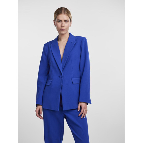 YAS - Blazer regular fit boutonné bleu - Vestes blazers femme bleu