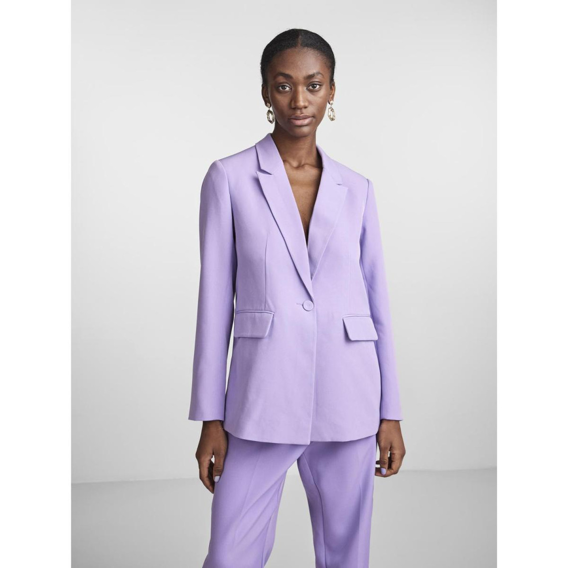 blazer regular fit boutonné violet