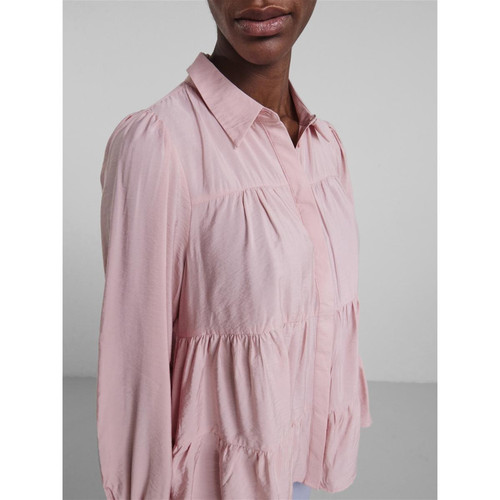 Chemise manches longues rose en viscose Cate YAS